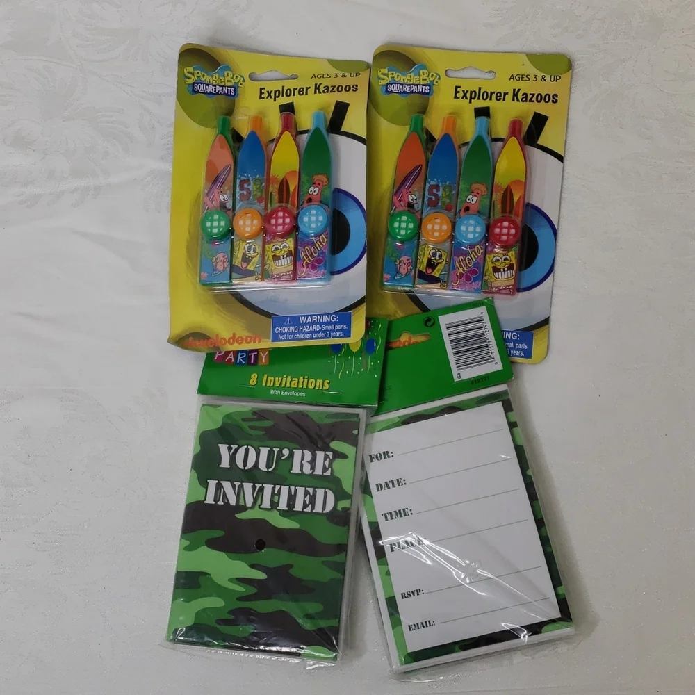 Kids Party Supplies Invitations and Kazoos